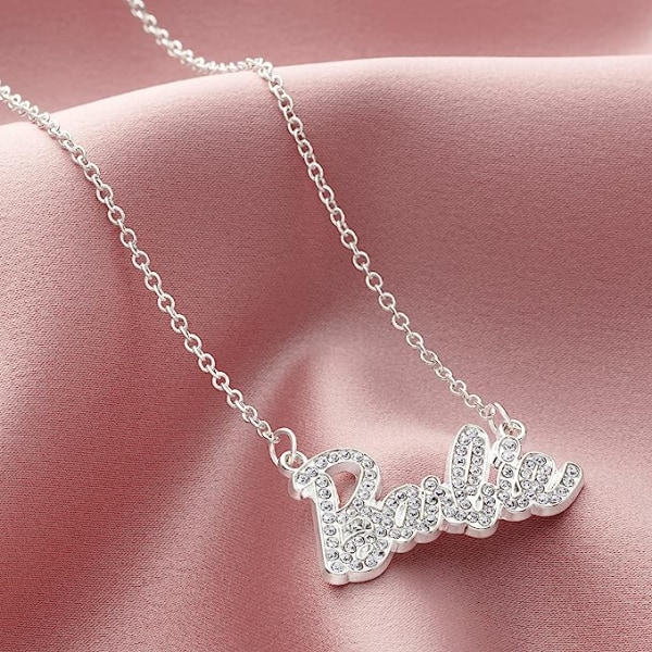 Barbie Crystal Script Logo Halsband xixl Silver