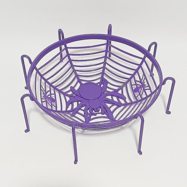 Halloween Dekor Spider Web Bowl Frukttallerken Godteri Kjeks Pakke Kurvskål Black