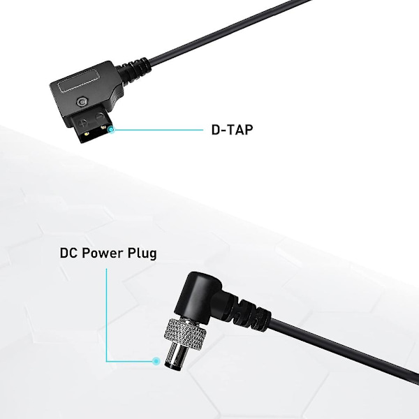 D-tap till låsande DC2.1/2.5mm strömomvandlingskabel Dtap hane adapterkabel