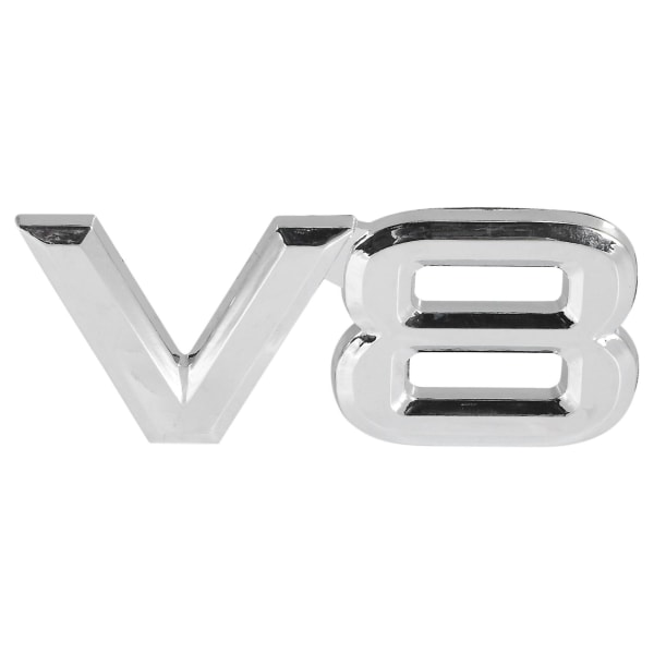 7,5 x 3,5 cm Auton V8-tarrat 3D-kromitarra silver