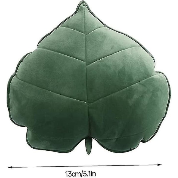 3d-lövkudde Bekväm soffa Sovkudde Inredning 13x13cm Mörkgrönt case Kindergarten Sängkläder (h-3)