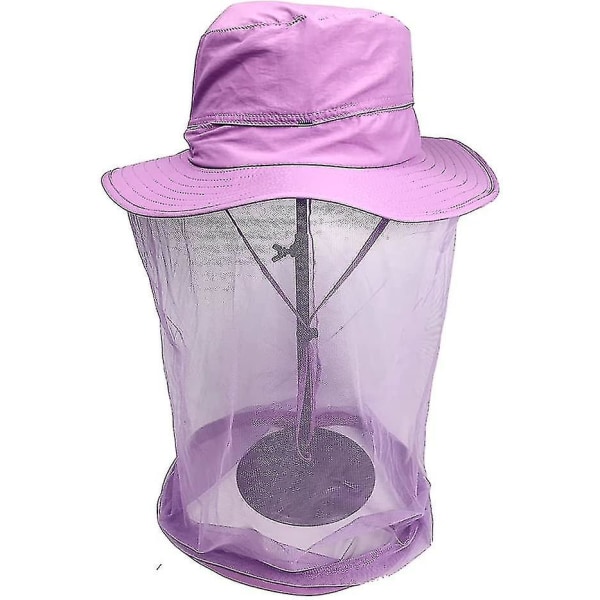 Hode Nettlue Birøkt Birøkter Bie Slørlue Jakt Netting Mesh Hood Cap Bie Keeper Purple