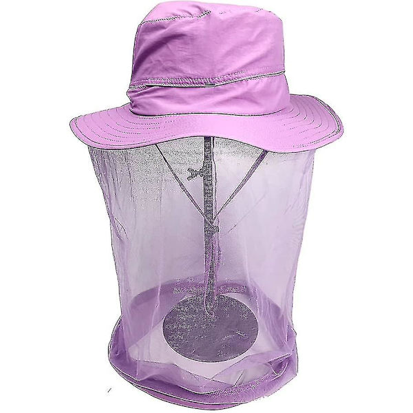 Pääverkko Hat Beekeeping Beekeeper Bee Veil Hat Hunting Netting Mesh Hood Cap Bee Keeper Purple
