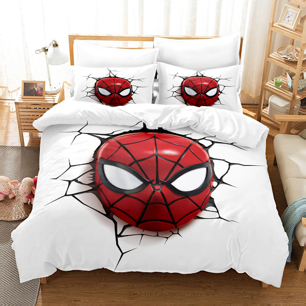 Digitaltrykt Spiderman Sengetøy Tredelt Sett Gutter Marvel Amazon Grenseoverskridende 3D Sengetøy O 135*200