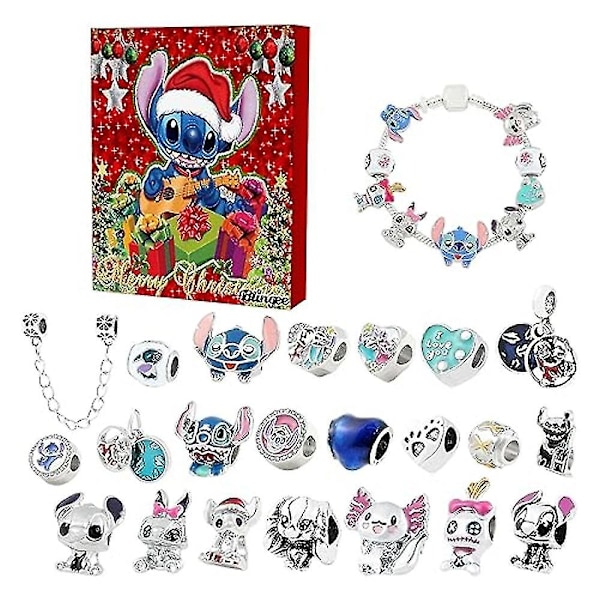 Anime Lilo & Stitch Legering Charm Tillbehör Julkalender Armband Halsband Prydnadsföremål DIY Smycken Nedräkningskalender