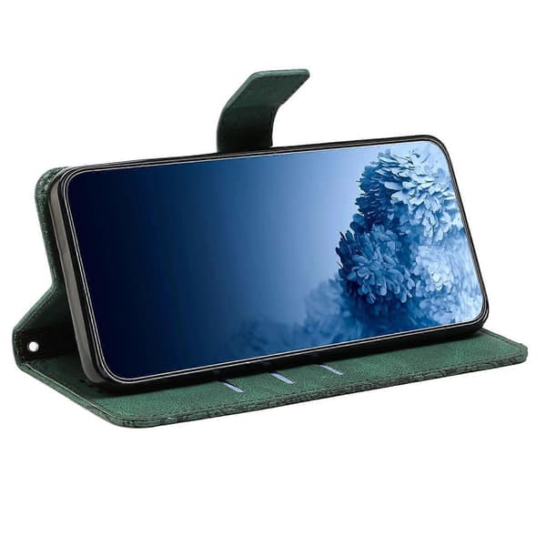 Mandala Präglad Flip Läderfodral för iPhone 14 Plus Green