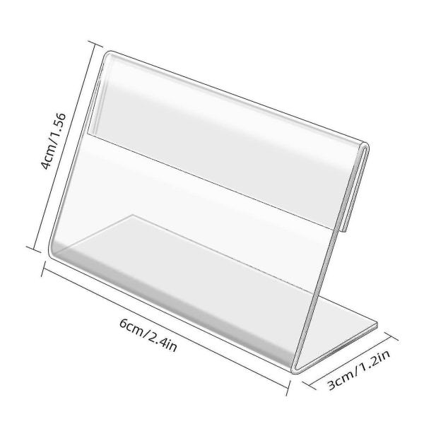 50stk Mini Akryl skilt Display Holder, Visittkort Holdere Liten Display Stand For Office Supermarket Hotel