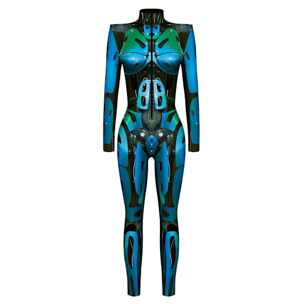 Halloween rustning print cosplay kostume kvinders cosplay heldragt stil 02 S