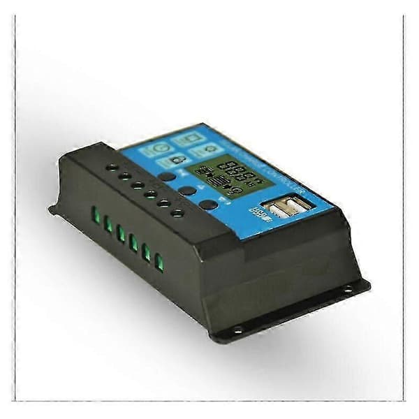 Solcellepanel ladekontroller 12v/24v 30a LCD-skjerm, doble USB-porter 1377740cm Blå utgave 0120