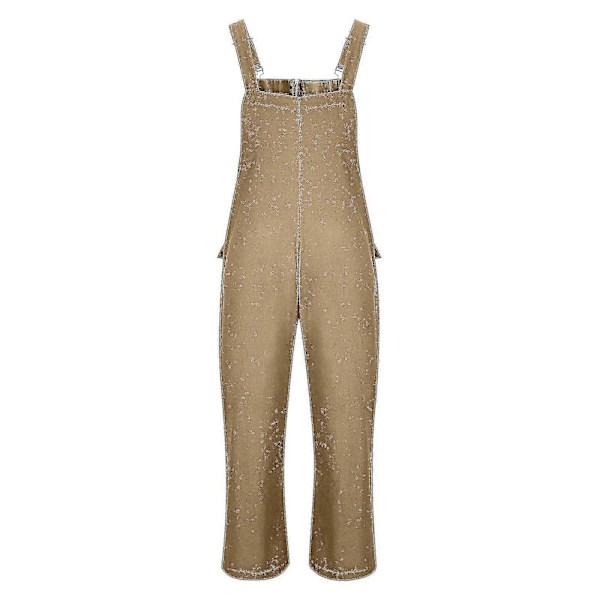 Männs Byxor Retro Männs Cargo Byxor Nya Lösa Och Stora Storlekar Avslappnade Överaller Yellow L