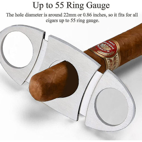 Cigar Cutter i rustfrit stål - Dobbeltbladet guillotine-cigarskærer