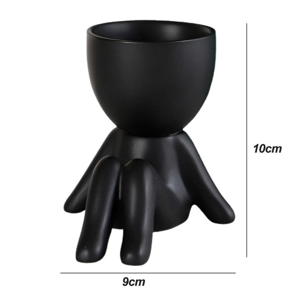 Mini ihmisen muotoinen keraaminen kukkaruukku Pieni figuuri ruukkukasviruukku Creative Craft pöytämaljakkosäiliö H