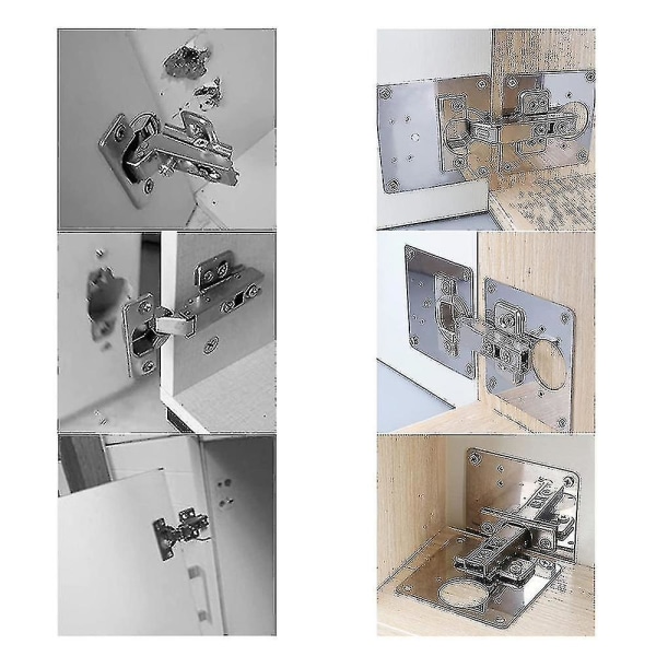 Skaphengsel reparasjonsplatesett - hengselreparasjonsbraketter for kjøkkenskapdør 2Pcs