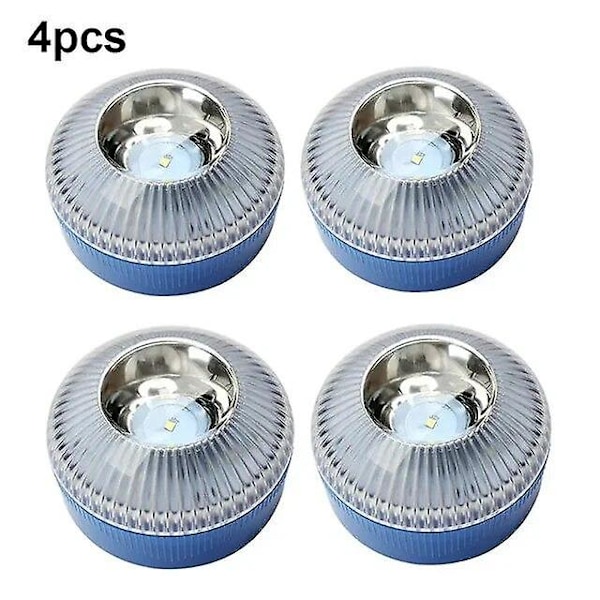 Nyeste Bærbare Nødlys V16 Homologeret Bil Nødblink Orange/Blå/Rød Magnetisk Induktions Stroboskoplys blue 4pcs
