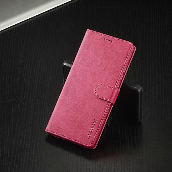 För Xiaomi Redmi Note 13 Pro 5G LC.IMEEKE Kalvtextur Läder Telefonfodral Red