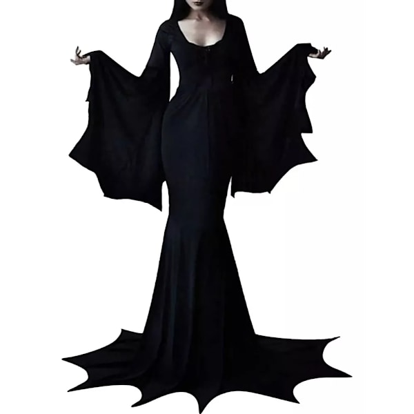 Addams Family Kostyme for Kvinner, Morti Vampyrkjole Negro L