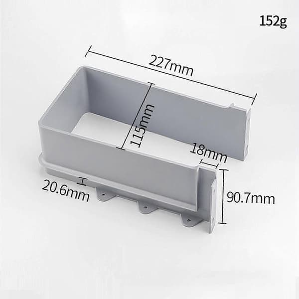 U-format skydd för avloppsrör under diskbänk med utdragbar låda och bottenutskärningsskydd Height 9.07 cm