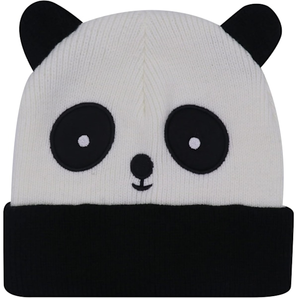 Naisten ja miesten neulottu pipo Talvi Lämmin Neulottu Kallo Rypytetty Pipo Hattu Virkattu Joulu Hiihto Pipo Päällinen Black White Panda One Size