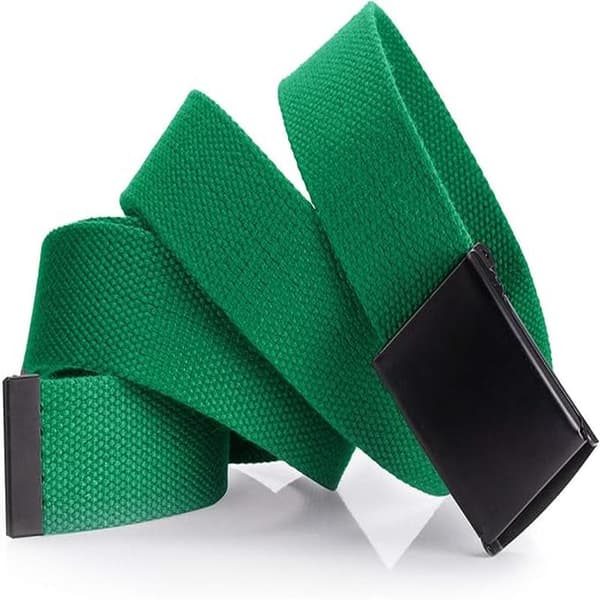 2 pcs Adjustable Canvas Belts (Orange, Green) Solid Color M