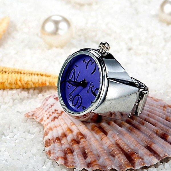 2 stk L04 Urskive Quartz Analog Watch Creative Steel Cool Elastisk Quartz Finger Ring Watch Til Mænd / Purple