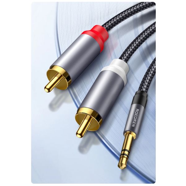 5m RCA-kabel 3,5 mm til 2RCA splitter 3,5 jack til 2 RCA han lydkabel