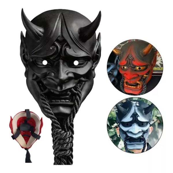 Oni Demon Oni Samurai Spøgelsesmaske Samurai Spøgelse Azul