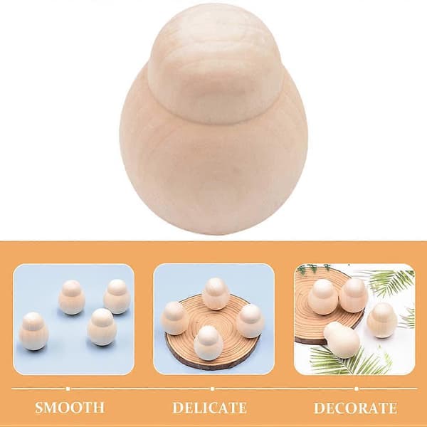 Tre beige pluggdukker for DIY-tegning 5 stk uferdige blanke dukker