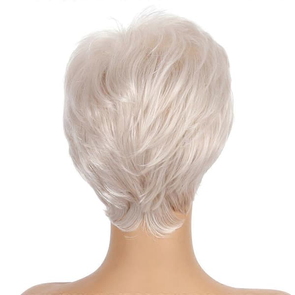 Dam Mode Ljusblond Pixie Hår Peruk Syntetiska Hela Peruker