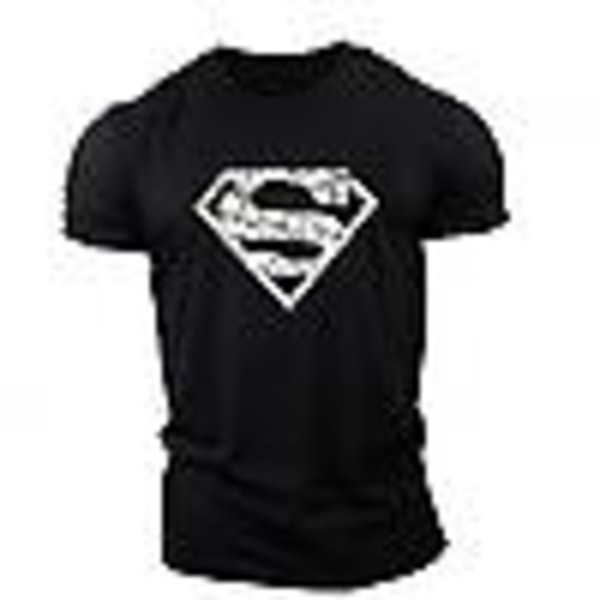 Superman Vascular Gym Training Top Kortermet T-skjorte-Sort M størrelse (70*50)