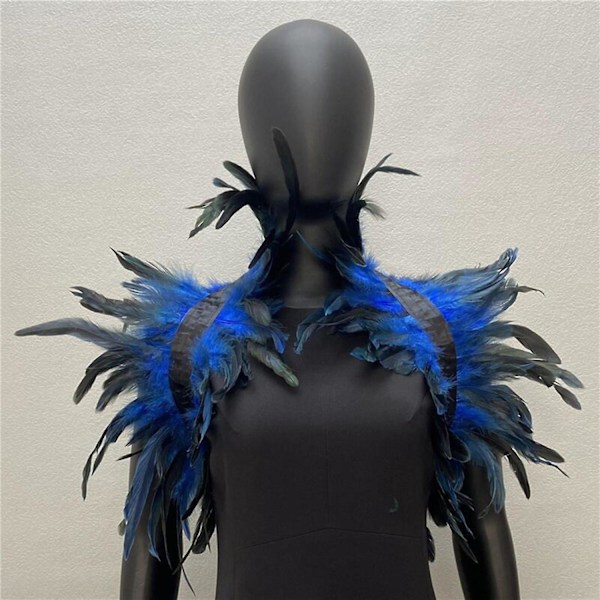 Fjer Shrug Shawl Skulder Wrap Kappe Blød Justerbar Retro Gothic Krave Cosplay Party Krop Scene Multicolor