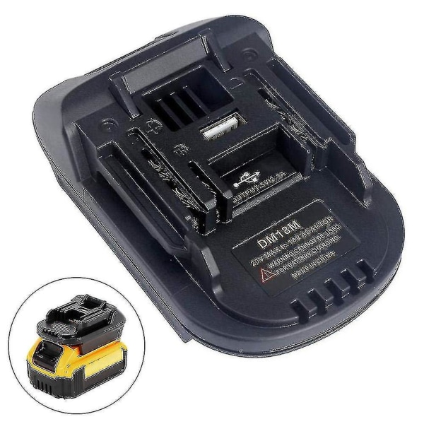 USB batteriadapter kompatibel 20v Dewalt Dcb200 Milwaukee M18 Convert To Makita 18v []-1