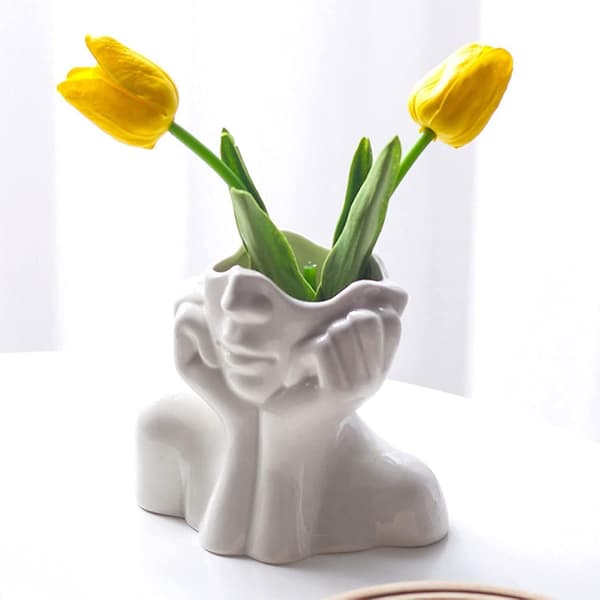 Kvinnelig form ansikt vase kunst vase for hjemmekontor