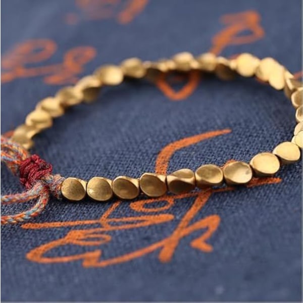 Tibetansk kobberperle armbånd til mænd og kvinder, buddhistisk heldsarmbånd til forebyggelse af gigt, beskyttelse og velsignelse af mænd og kvinder, legering