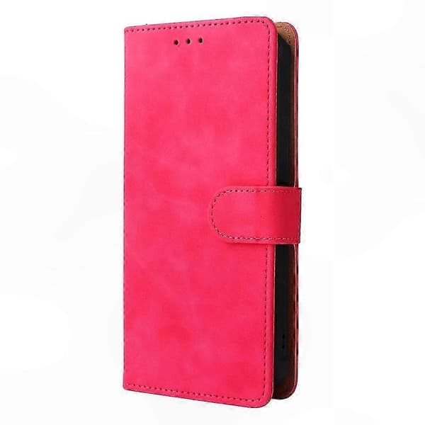 Slitstarkt skyddsfodral i läder för robusta smartphones Rose Red