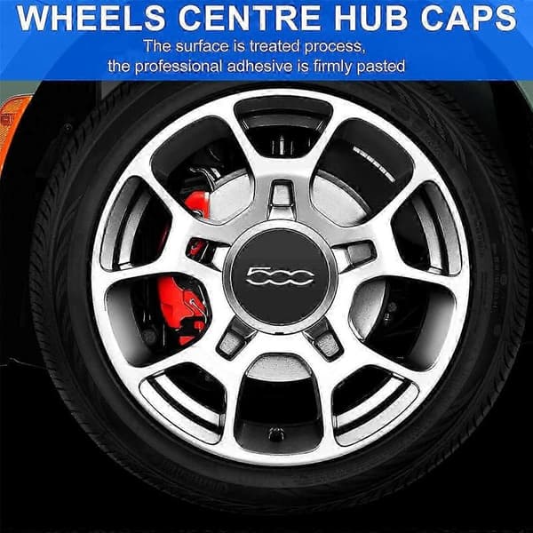 4 st 133 mm navkapslar för Fiat 500 hjul, centrumkapslar, silver