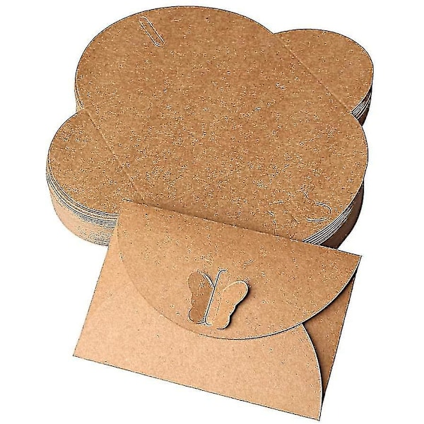 Mini Kort Kuvert, 50-pack Thanksgiving Presentkort Kuvert med Fjäril