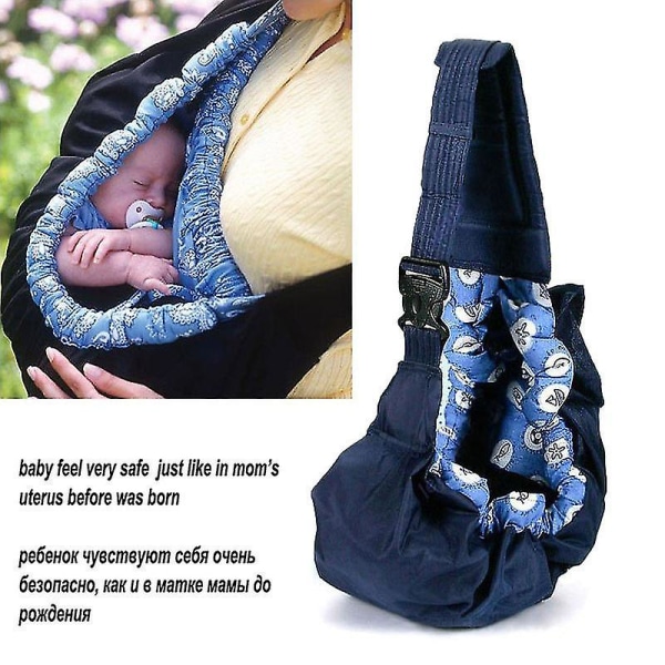 Barnsele Wrap Swaddling Barn Amningspåse Frambära för nyfödd Blue Flower