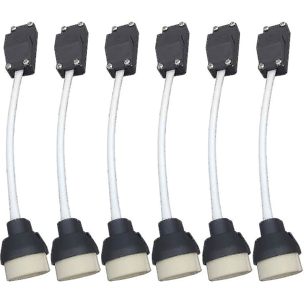 (6-pack) GU10 Lamphållare Keramisk Bas Och Terminalblock/brygga Med Kabel Och Isolering