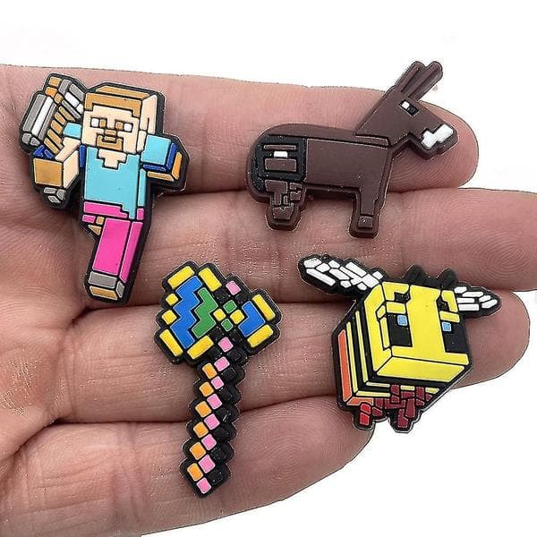 18 stk. Minecraft sko pynt charms til børn voksne Crocs sko DIY tilbehør - YX