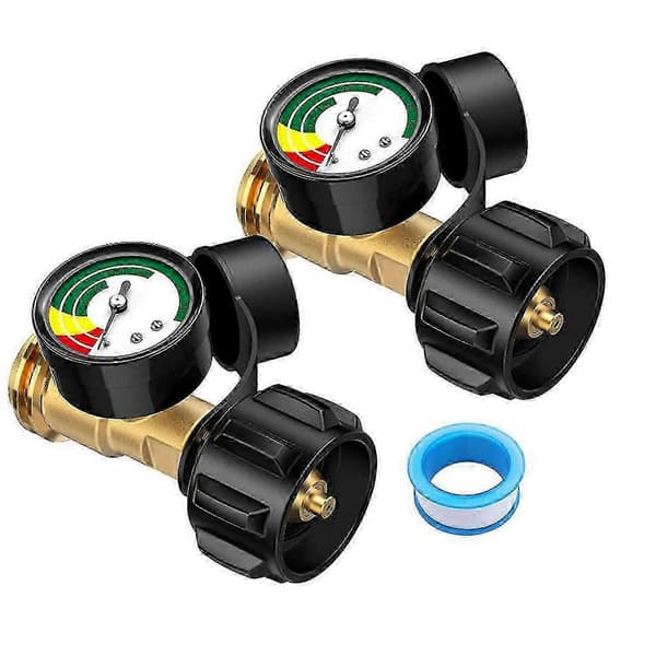 2-pack propantankmätare nivåindikator, propanmätare, propangas tryckmätare propanvärmare, eldstad, BBQ-grill