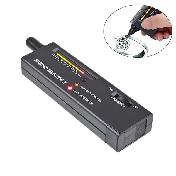 Gull- og sølvtester, diamanttester, profesjonelt gulltestsett, vokspenn, batteri, edelstenstester