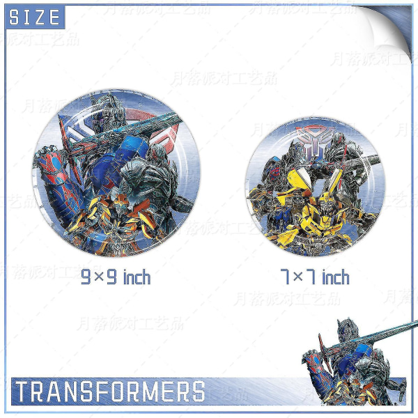 Transformers Barn Festutstyr Optimus Prime Bumblebee Robot Bursdagsdekorasjon Nummer Ballong Banner Engangstallerkener Kopper 10pcs spoons