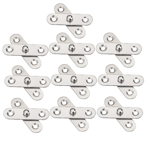10 st 360 graders roterbara hushållsdörrgångjärn i rostfritt stål upp och ner gångjärn plats gångjärn dold möbelgångjärn (silver)