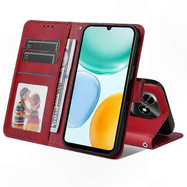 PU-läderplånboksfodral för Honor X5c Plus, Folio Flip Telefonfodral