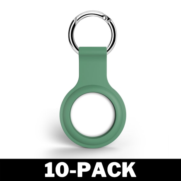 AirTag Apple Shell silikoni avaimenperällä vihreä 10-Pack