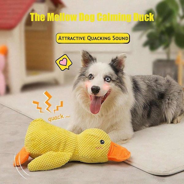 Mellow Dog rauhoittava ankka, rauhoittava ankka koiralle, rauhoittava ankka koiran lelu, rauhoittava ankka koiran tyyny, rauhoittava ankka koiran lelu Yellow