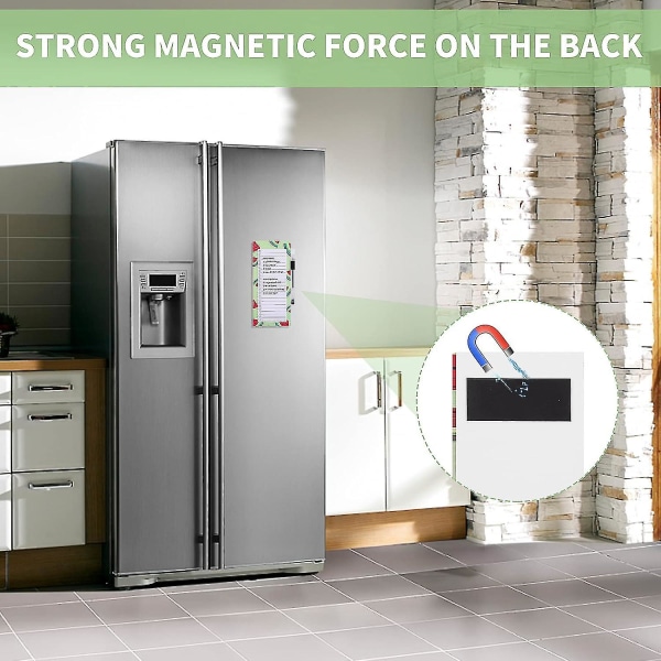 2-pak magnetisk indkøbslisteblok til køleskab - notesblok til indkøbsliste