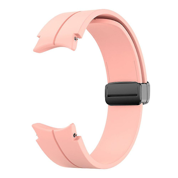 Foldbar blød silikone magnetisk spændestrop til Samsung Galaxy Watch 4/5 Watch5 Pro Sportsrem Pink