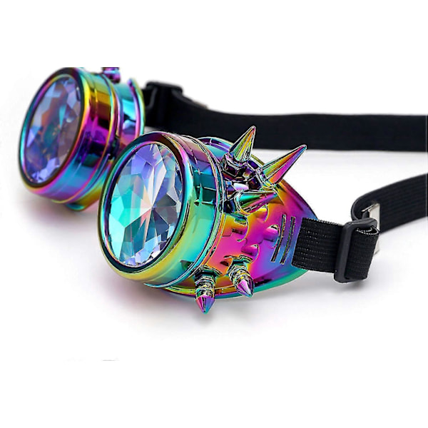 Regnbue Krystall Linser Steampunk Briller