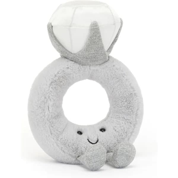 Jellycat Amuseables Diamond Ring Plush Toy, 20 cm | Wedding Ring Plush | Engagement and Wedding Gift